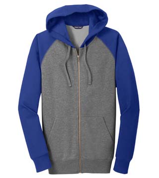 ST269 - Raglan Colorblock Full-Zip Hooded Fleece Jacket